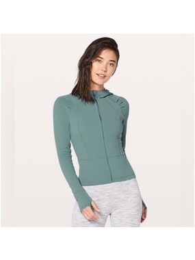 Lululemon Move With Ease Hoodie Full Zip Jacket Mystic Green Size 10